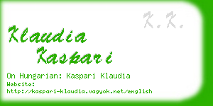 klaudia kaspari business card